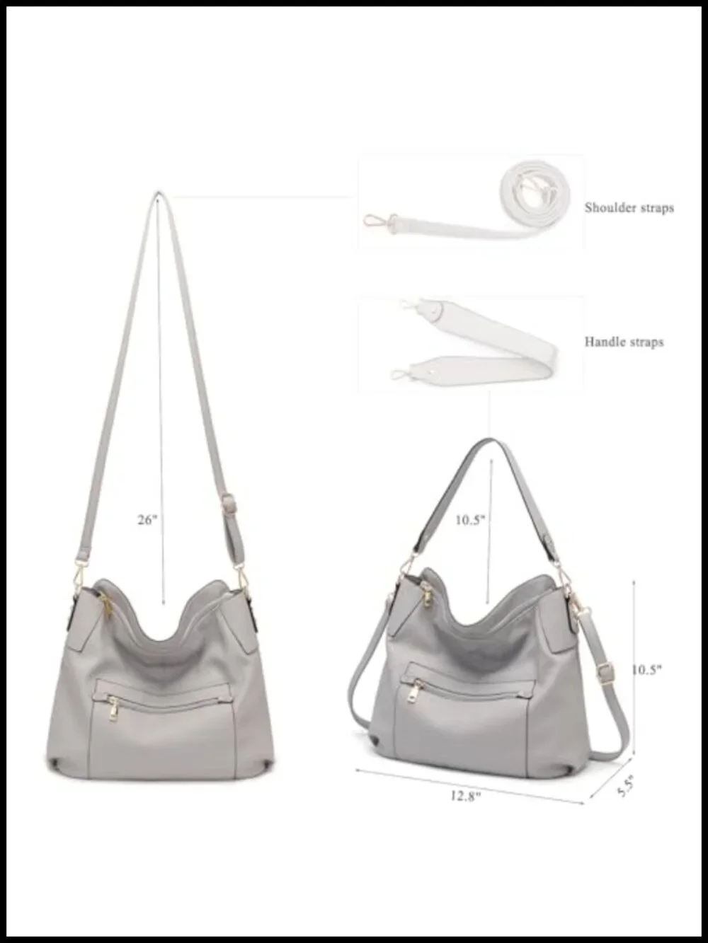 Large Hobo Shoulder Handbag Crossbody Purse Wallet Set for Women Soft